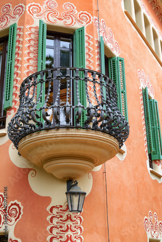 Photography Awesome balcony of the Gaudi House Museum in Barcelona, Spain