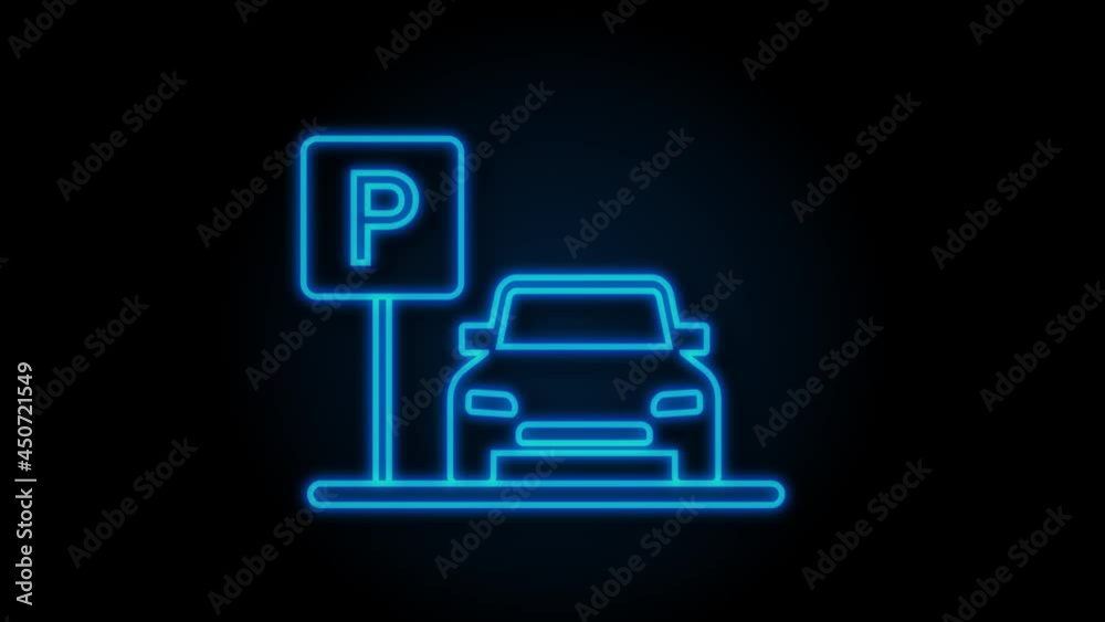 Template with parking. Logo, icon, label. Parking. Motion graphics. Template with parking. Logo, icon, label. Parking. Motion graphics.