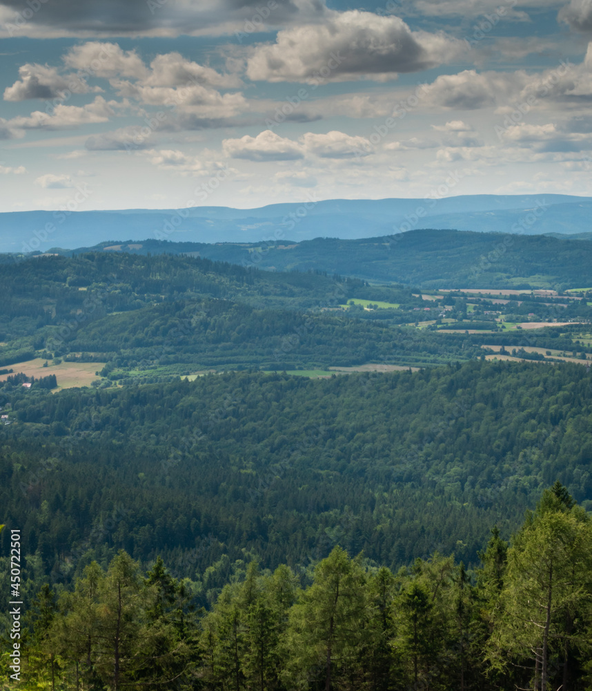 Naklejka premium Polish mountains landscape from summit vertical view