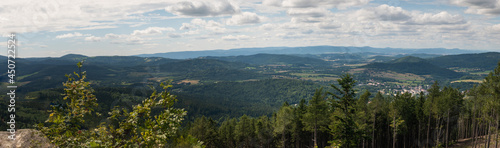 Panorama Klodzko valley from mountain hill, Poland