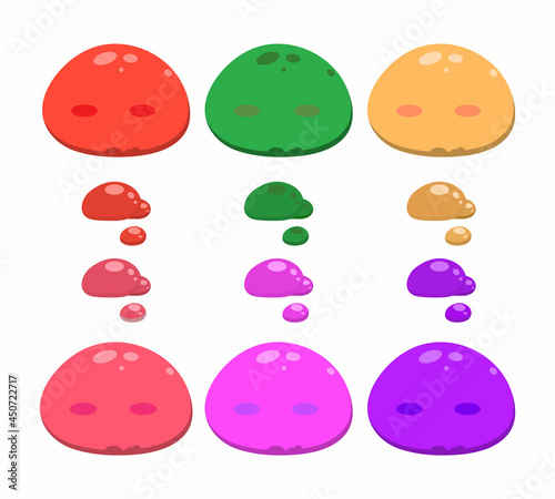 Slime Emoji.slime emoji set on white background. Vector illustration