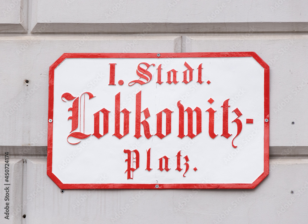 Street sign Lobkowitz Square in the city of Vienna - travel photography Street sign Lobkowitz Square in the city of Vienna - travel photography