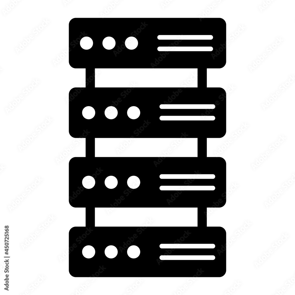 Vector Database Glyph Icon Design Vector Database Glyph Icon Design
