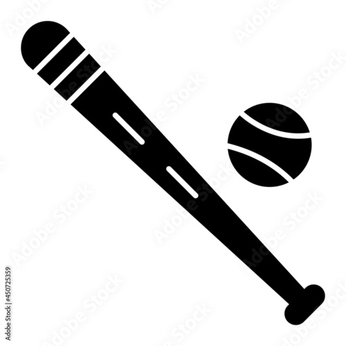 Vector Baseball Glyph Icon Design
