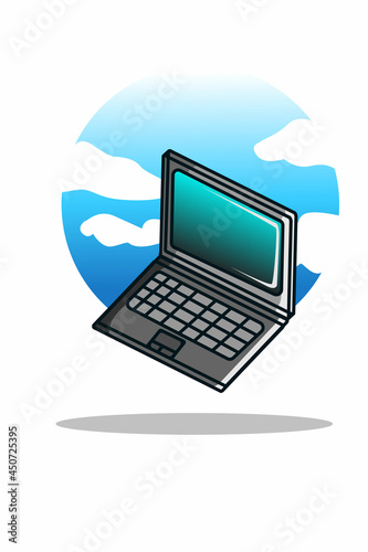 Laptop cartoon illustration
