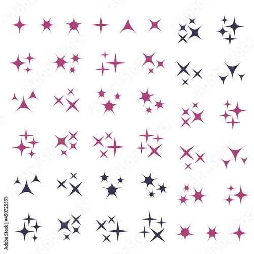Sparkles icons vector set. Sparkles vector sign