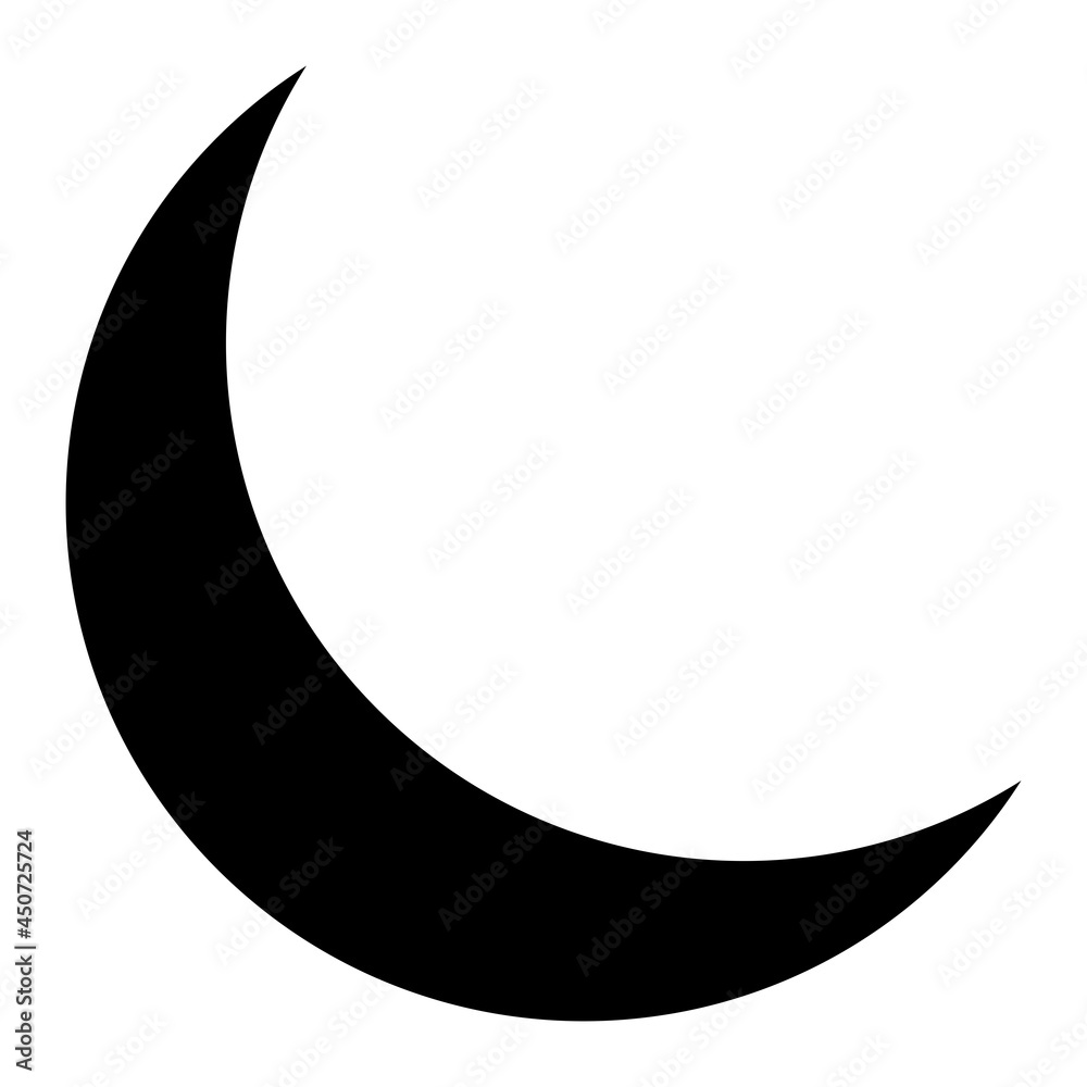 Vector Crescent Moon Glyph Icon Design Vector Crescent Moon Glyph Icon Design