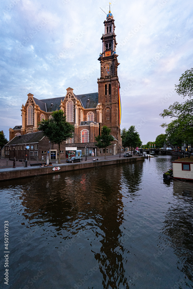 Amsterdam Church at Canal 