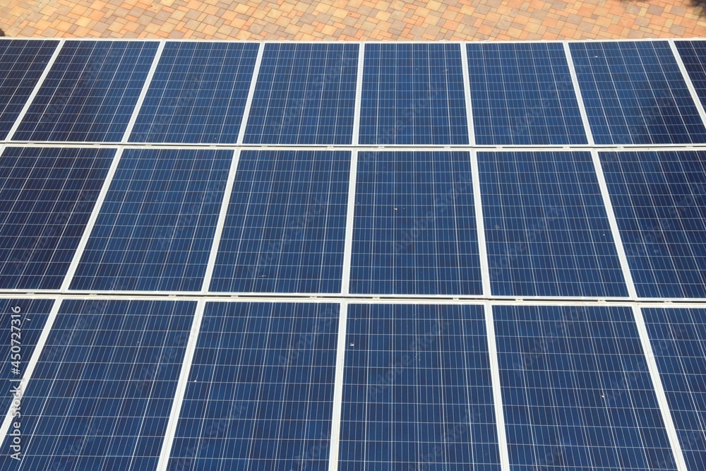 Photovoltaic panels in car park Photovoltaic panels in car park