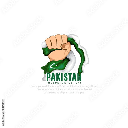 Happy Pakistan Independence Day-14th August. - Vector
