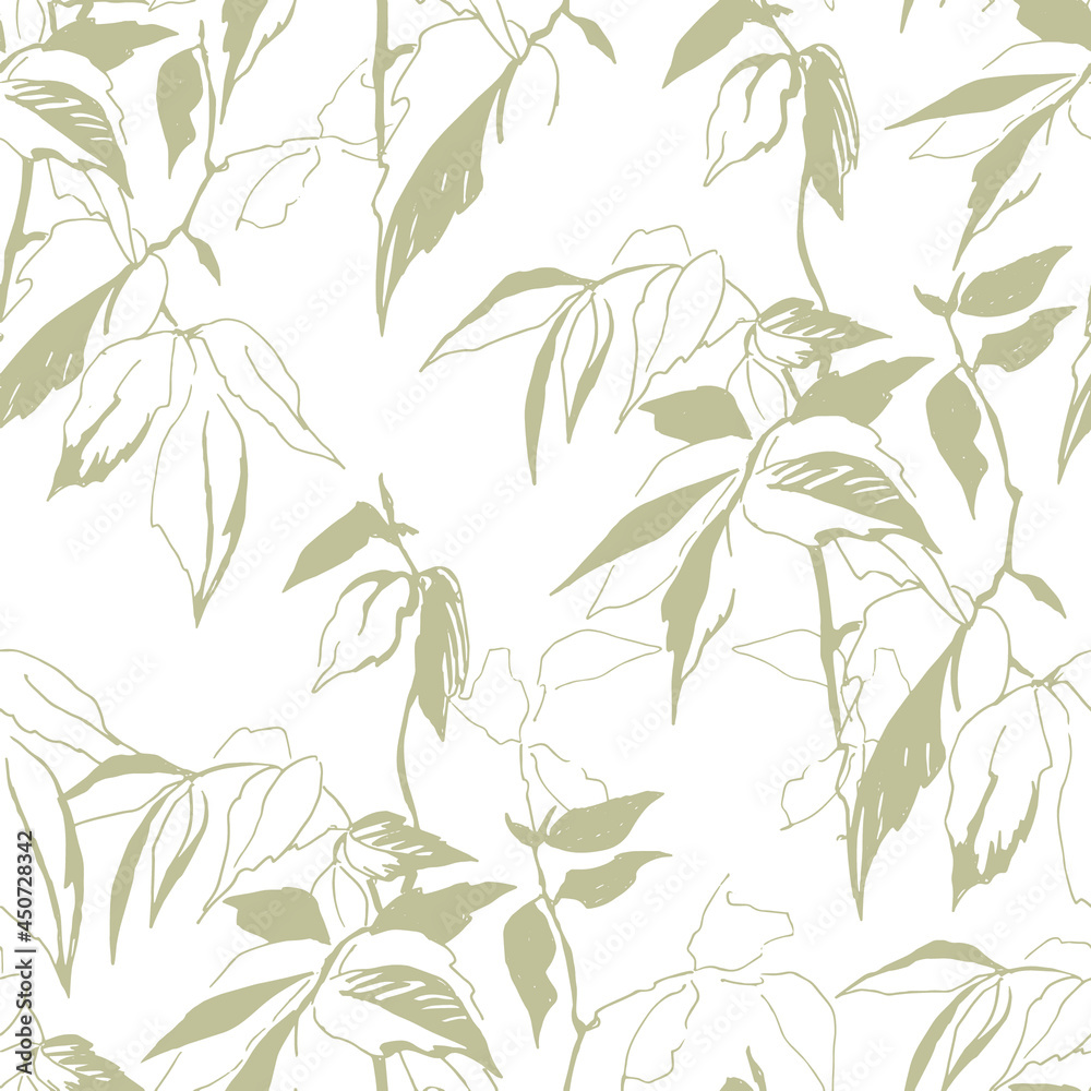 Fototapeta premium Autumn Botanical Pattern. Vector seamless pattern.