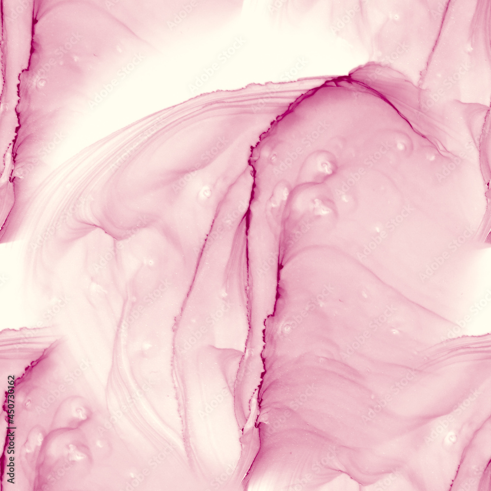 Alcohol ink pink seamless background. Trendy