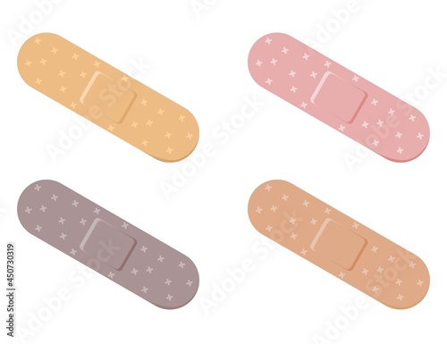 Vector illustration set of medical plaster to cover wounds, suitable for advertising health products
