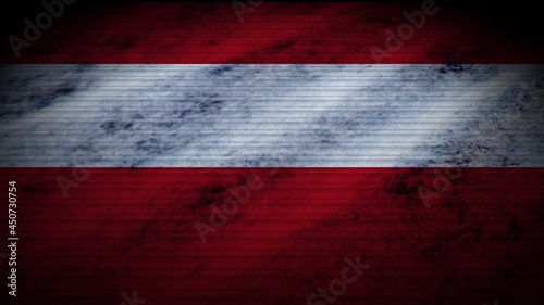 Austria Realistic Flag, Old Worn Fabric Texture Effect, 3D Illustration