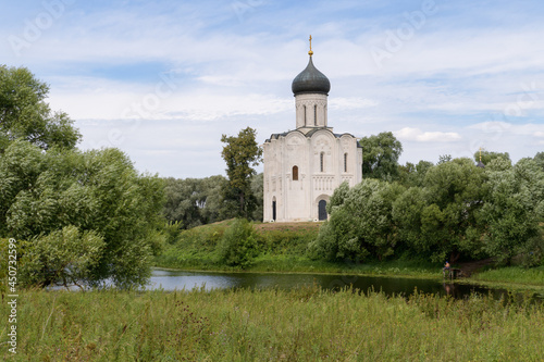 The Church of the Intercession of the Holy Virgin on the Nerl River or "Pokrova na Nerli". Bogolubovo near Vladimir, Russia