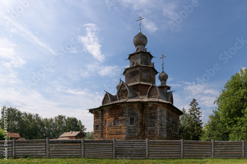 Wooden church of the Resurrection from Patakino. Suzdal, Russia photo