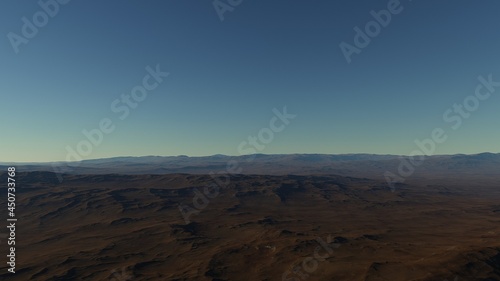 alien planet landscape, beautiful views of the mountains and sky with unexplored planets © ANDREI