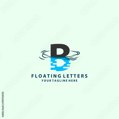 Template B-brand-name companies. Corporate style for the letter B: logo, background. Creative logo letter in the reflection in the water