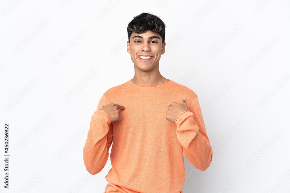 Young man over isolated white background with surprise facial expression Young man over isolated white background with surprise facial expression