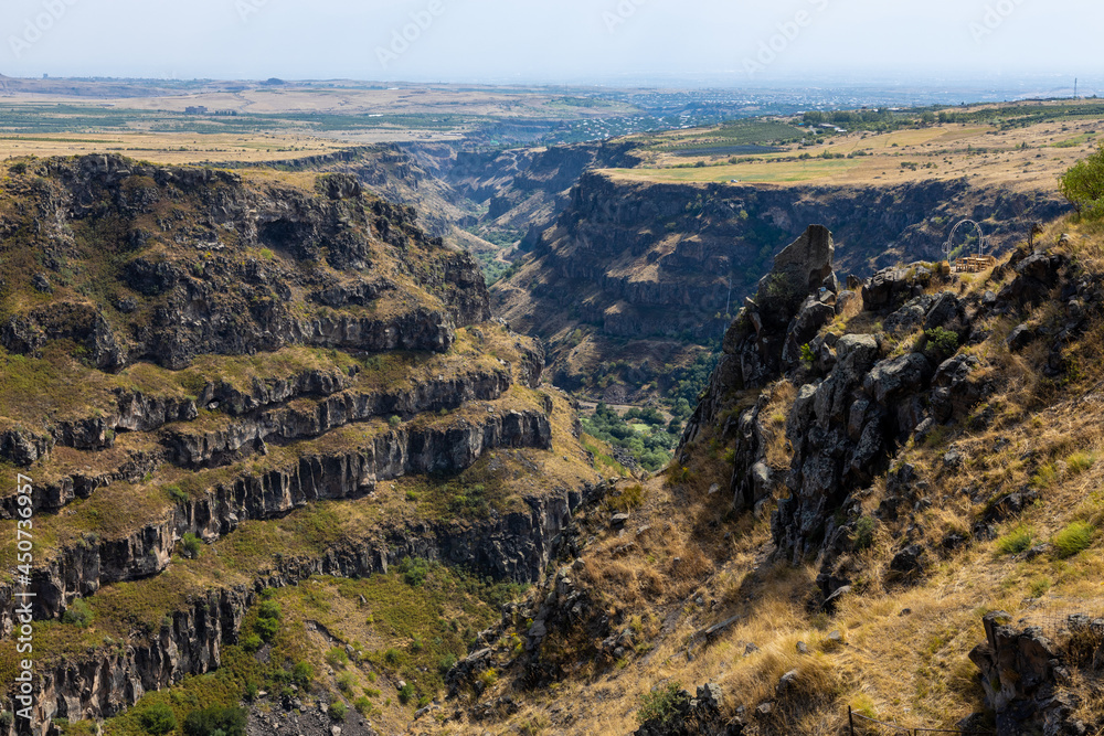 Naklejka premium The Kasasgh river canyon at Saghmosavank monastery, Armenia.