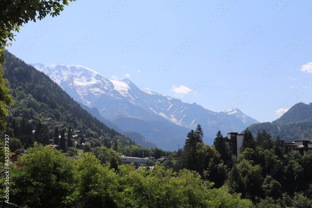 Paysage autour du village, ville de Saint Gervais les Bains, departement de Haute Savoie, France
