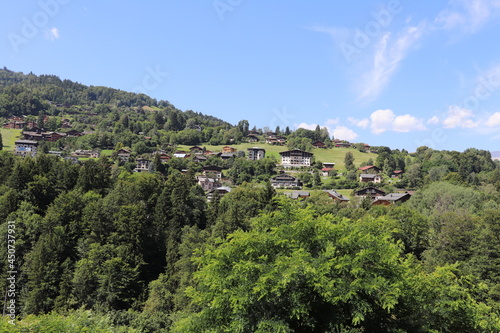 Paysage autour du village, ville de Saint Gervais les Bains, departement de Haute Savoie, France