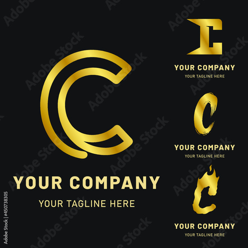 Golden Letter C Logo Collection