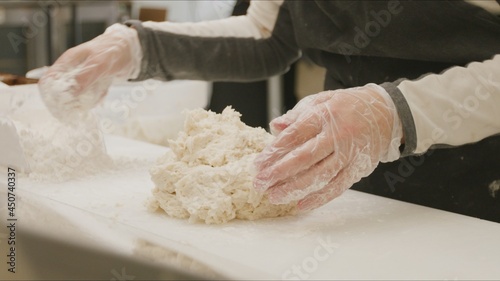 chef preparing dough for baking