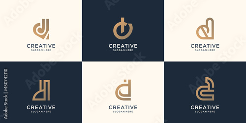 collection initial d abstract letter mark design for business company. inspiration initial design.