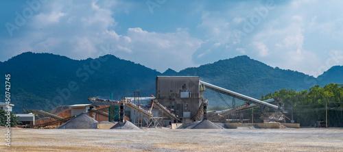 crusher plant at gravel mine in Thailand