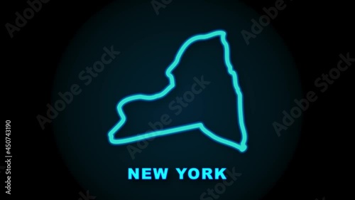 New York state map outline animation. Motion graphics. photo