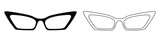 Glasses icon. Set of sunglasses icons. Vector illustration. Sunglasses vector icons. Black linear glasses icons