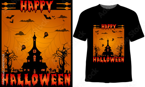 Happy Halloween -Unisex Halloween T-Shirt Design Vector. Use For Cloths ,Mug, Greeting Card And Poster Design Etc.