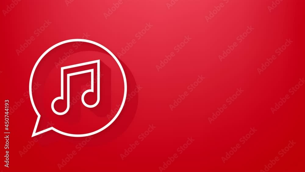 Music icon in flat style. Music, voice, record icon. Motion graphics. Music icon in flat style. Music, voice, record icon. Motion graphics.