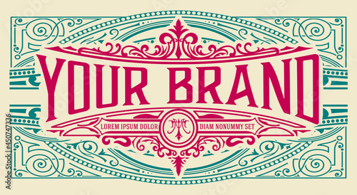 Western card with vintage style