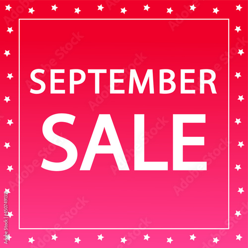 september sale banner with stars
