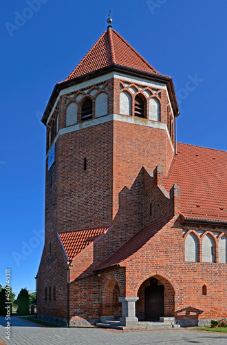 Built in 1904, the Catholic Church of M.B. Gromniczna in the village of Wiśniowo Ełckie in Masuria, Poland. The photos show architectural details and a general view of the temple.