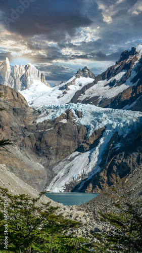 Cerro fitz roy with its forests and lakes around