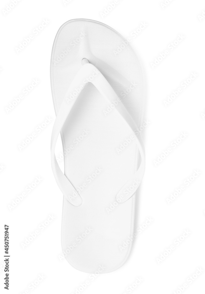 Single flip flop isolated on white, top view Single flip flop isolated on white, top view