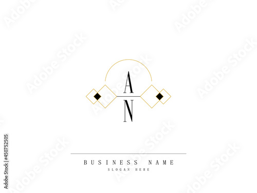 Letter AN Logo, Diamond an Logo Template with Creative Line Art Concept Premium Vector for Luxury Diamond Ring Store photo