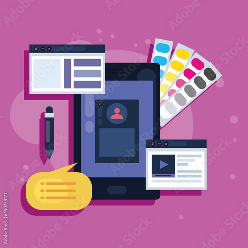 webpage design and smartphone