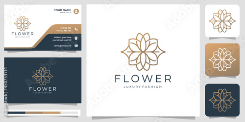 minimalist abstract flower logo. line art style rose. logo for salon and spa, fashion, skin care.