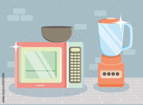microwave oven and blender