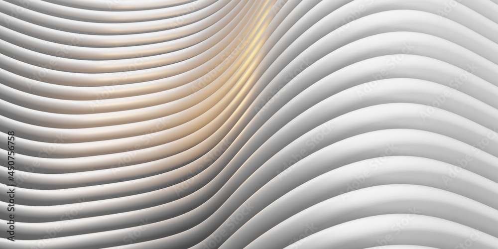 white parallel lines arc wave plastic tube surface distorted curve abstract background 3d illustration white parallel lines arc wave plastic tube surface distorted curve abstract background 3d illustration