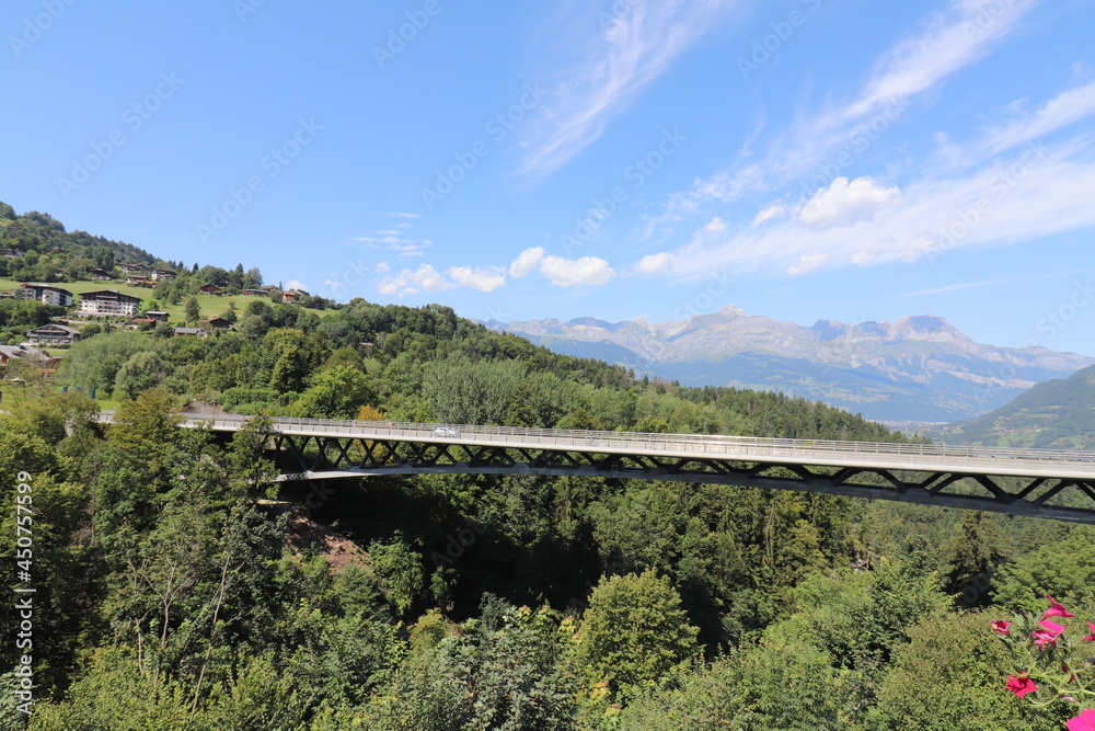 Pont du contournement de Saint Gervais, ville de Saint Gervais les Bains, departement de Haute Savoie, France
