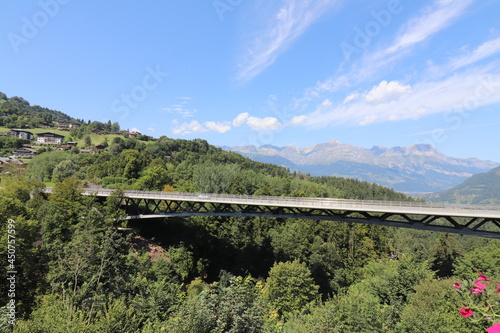 Pont du contournement de Saint Gervais, ville de Saint Gervais les Bains, departement de Haute Savoie, France photo