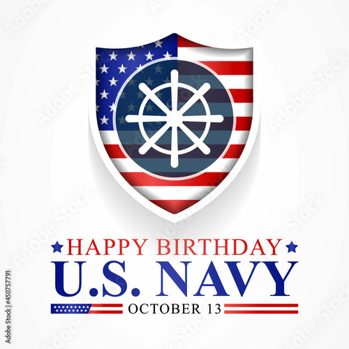 U.S. Navy birthday is observed every year on October 13 all across United States of America. Vector illustration photo