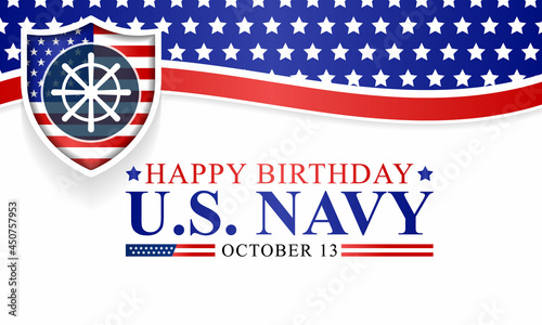 U.S. Navy birthday is observed every year on October 13 all across United States of America. Vector illustration photo