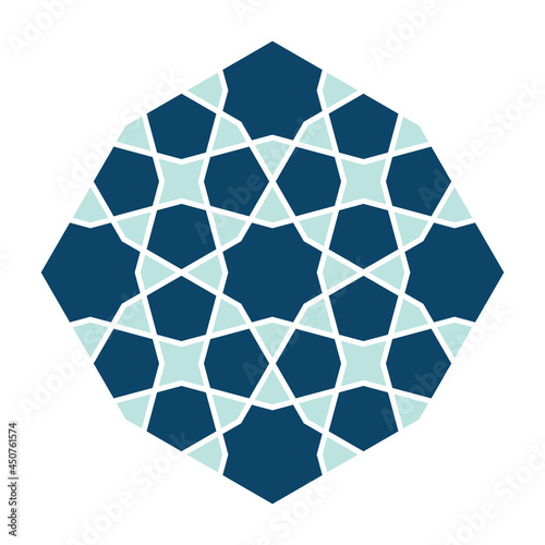 Islamic traditional rosette for greetings cards decoration and design isolated on white backgrounds. Vector illustration.