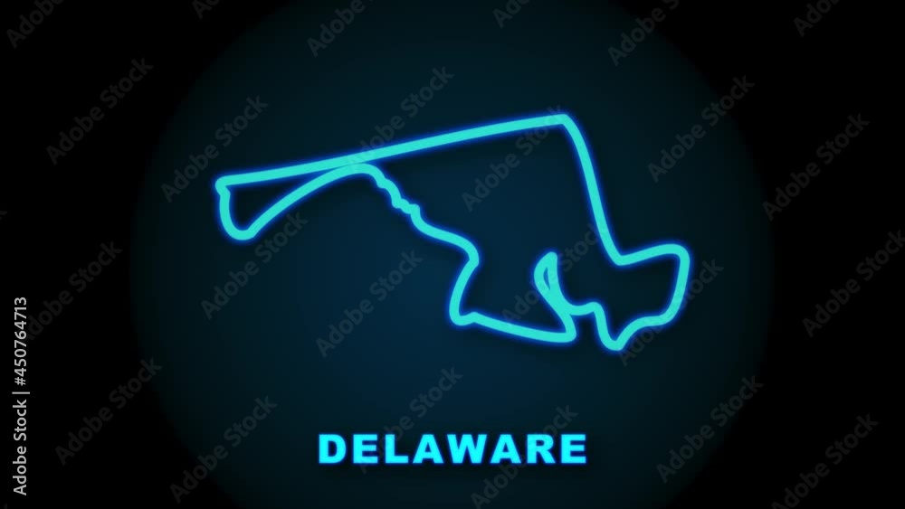 Delaware state map outline animation. Motion graphics. Delaware state map outline animation. Motion graphics.
